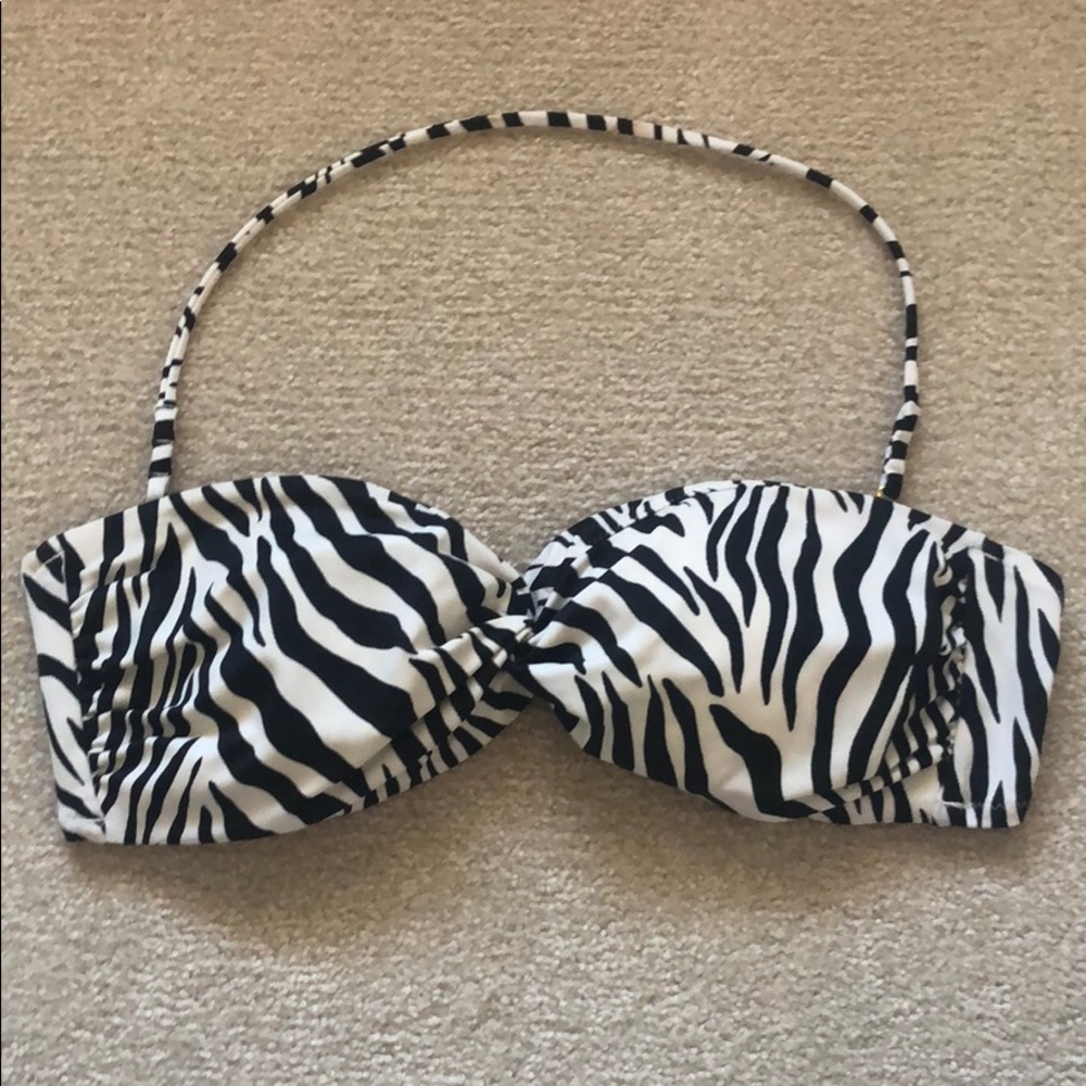 Zebra pattern bikini top